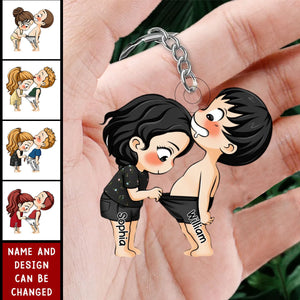 Personalized couple doll Acrylic Keychain-Gift For Husband Wife, Anniversary