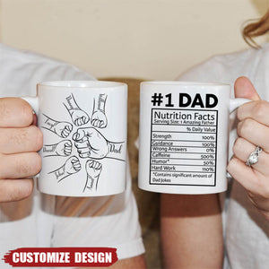 Dad Nutrition Facts Hand Bump - Personalized Mug For Father