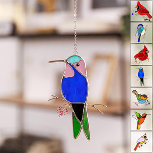 Stained Glass Humming Birds Suncatcher - Gift For Bird Lovers
