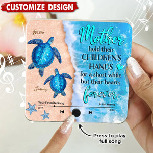 Mothers Hold Their Children's Hands Sea Turtle - Personalized Music Fridge Magnet - Mother's Day Gift For Mom For Grandma