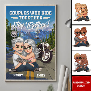 Ride Together, Love Forever-Personalized Anniversary Wedding Poster Gifts For Husband And Wife