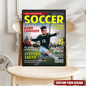 Personalized Soccer Magazine Cover Poster - Soccer Lovers Gift