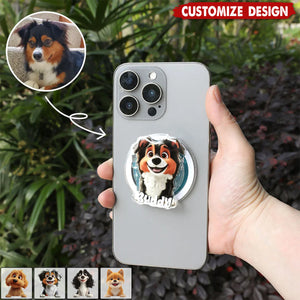 Personalized Cartoon Dog Magnetic Phone Grip Phone Accessory - Gift for Dog Lovers