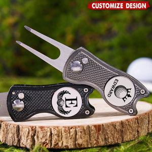 Personalized Golf Divot Tool With Ball Marker,Retractable Divot Tool - Birthday,Father's Day Gift For Golfer
