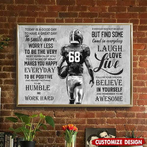 Today Is A Good Day-Motivational Personalized Football Boy Poster-Gift For Football Lovers