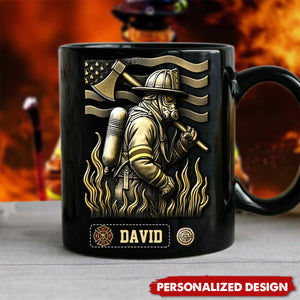 Proud Firefighter-Personalized Firefighter Black Mug