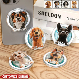 Personalized Cartoon Dog Magnetic Phone Grip Phone Accessory - Gift for Dog Lovers