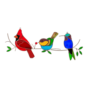 Stained Glass Humming Birds Suncatcher - Gift For Bird Lovers