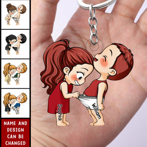Personalized couple doll Acrylic Keychain-Gift For Husband Wife, Anniversary