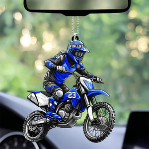 Personalized Motocross Acrylic Car Ornament - Gift For motocross enthusiast