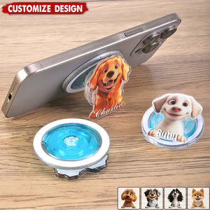 Personalized Cartoon Dog Magnetic Phone Grip Phone Accessory - Gift for Dog Lovers