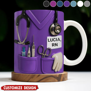 Celebrate Everyday Heroes, Stethoscope And Medical Instruments - Personalized Coffee Mug - Perfect Gift For Nurses