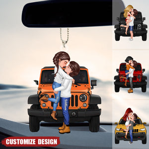 New Release - Personalized Off-Road Car Couple Kiss Car Ornament