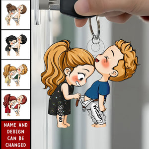 Personalized couple doll Acrylic Keychain-Gift For Husband Wife, Anniversary