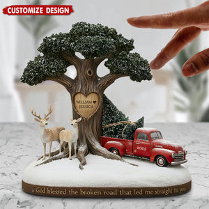 God Blessed The Broken Road Couple - Personalized Couple Custom Shaped Acrylic Plaque