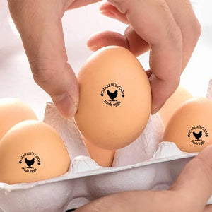 Personalized Chicken Silhouette Pattern Egg Stamp Farm Egg Label with Text - Mother's Day Father's Day Gift for Family Farmer Breeder