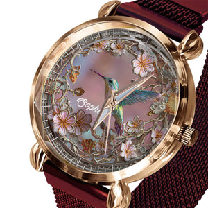Beautiful Hummingbird - Personalized Hummingbird Women Hand Watch