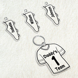 Daddy's Team - Gift For Father, Dad - Personalized Acrylic Tag Keychain