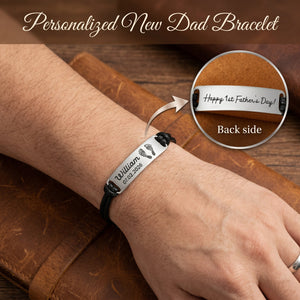 Custom Baby Footprint Bracelet - New Father Gift, Fathers Day Gift