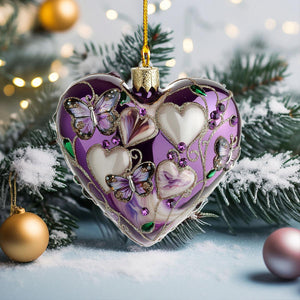 Butterfly Heart Acrylic Christmas Ornament-Gifts For Friends, Xmas Gift For Her
