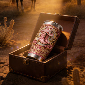 Vintage Western Cowgirl 20oz Tumbler - Personalized Gifts For Cowgirl