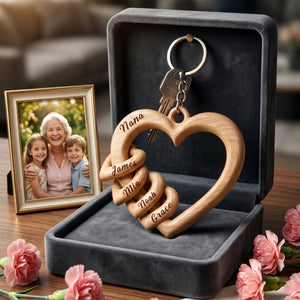 Personalized Family Heart Keychain-Perfect Gift For Mother's Day
