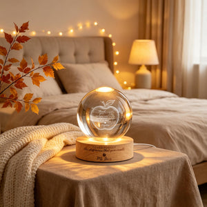 Personalized Teacher Appreciation Crystal Ball Night Light - End of Year Teacher Gift