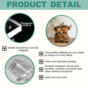 Personalized Cute Highland Cow Couple Acrylic Plaque