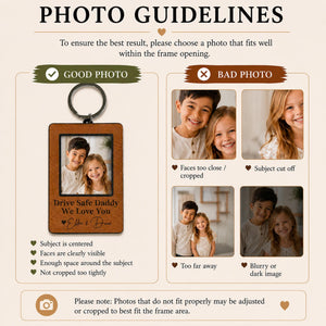 Personalized Photo Keychain for Dad – Drive Safe Gift, Father’s Day Gift from Kids