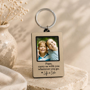 Personalized Photo Keychain for Dad – Drive Safe Gift, Father’s Day Gift from Kids