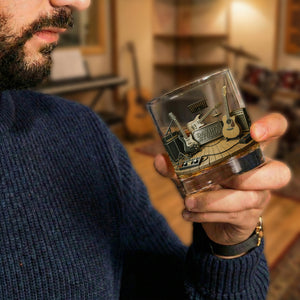 Personalized Guitar Whiskey Glass-Gift For Guitarist Men