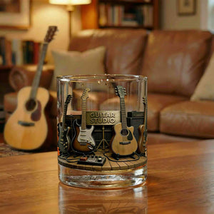 Personalized Guitar Whiskey Glass-Gift For Guitarist Men