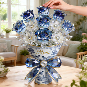 Personalized Flower Bouquet Acrylic Plaque - Gift For Mom/Nana