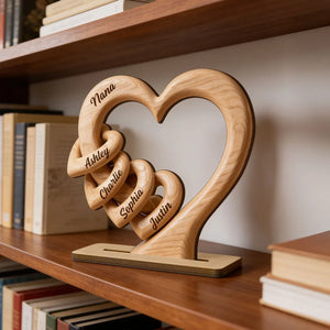 Personalized Heart Wooden Plaque - Gift For Mother's Day