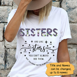 Personalized Sisters Are Like Stars Shirt, Custom Sisters Shirt, Friend Shirt, Bestie Shirt