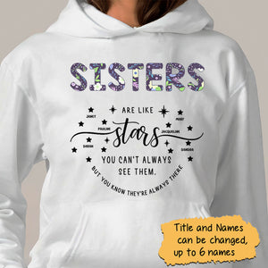 Personalized Sisters Are Like Stars Shirt, Custom Sisters Shirt, Friend Shirt, Bestie Shirt