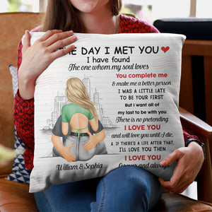 The Day I Met You - Personalized Couple Pillow