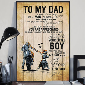 Personalized To Dirt Bike Motocross Dad From Son/Daughter Vertical Poster Father's Day