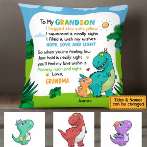 Personalized Dinosaur Son/Daughter/Grandson Hug This Pillow
