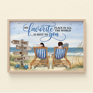 Next To You Is One Of My Favorite Places To Be - Couple On The Beach Poster