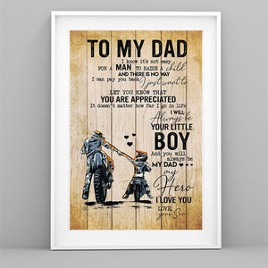 Personalized To Dirt Bike Motocross Dad From Son/Daughter Vertical Poster Father's Day