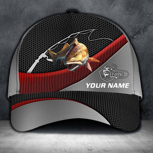 Personalized Fishing Metal Red Classic Cap