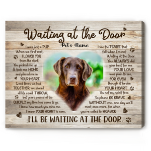 Waiting At The Door Dog Memorial Poster, Personalized Photo Dog Memorial Gifts, Pet Remembrance Gifts