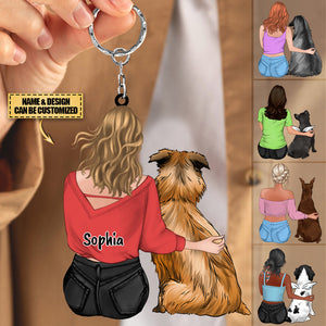 Personalized Memorial Gift Idea For Dog Lover,Pet Mom Acrylic Keychain