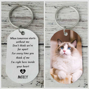 Cat and Dog Keychain-Memorial Gifts For Loss Of Dog and Cat - Personalized Keychains - Pet Memorial Gifts Cat Keychain