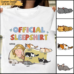 Sleeping Cat Sleepshirt - Personalized Custom Unisex T-Shirt