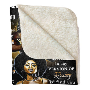 Custom Blanket Gift For Wife - Personalized Gifts For Wife - I Choose You To Do Life With Hand In Hand Black Couple Blanket