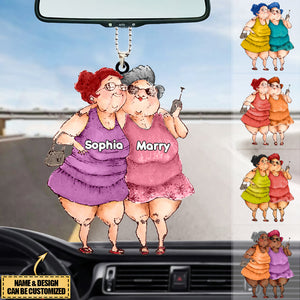 Personalized for Friend , Old Friends Sisters Acrylic Car Hanging Ornament