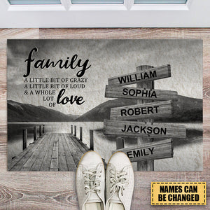 River Pier A Little Whole Lot of Love Multi-Names Personalized Doormat