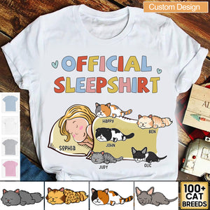 Sleeping Cat Sleepshirt - Personalized Custom Unisex T-Shirt
